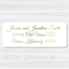 60ct - Gold or Color Foil Wedding Invitation Return Address Labels | Return Address Stickers | 318-F