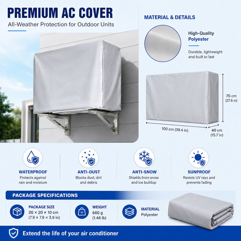 Outdoor Air Conditioner Cover for Weather Protection – Waterproof Polyester