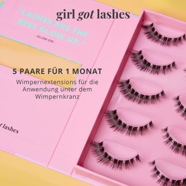 GirlGotLashes Glow On - Handmade Eyelash Extensions - Eyelash Extensions for Home - 5 Eyelash Pairs - Lashes with 5-7 Days Hold - Vegan