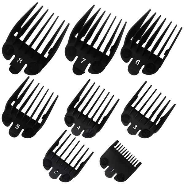 2025 8-Pack 8 Length Professional Hair Clipper Guide Combs, Replacement