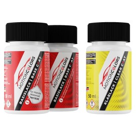MOTIONCOLORS White Pearl NH193K für Honda Motorrad Motorradlack Lackstift Set Grundlack Basislack Klarlack je 50ml