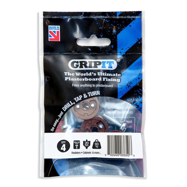 GripIt 202-304 Brown 20mm Plasterboard Fixings For Stud Walls -