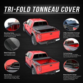 Tri-Fold Soft Top Trunk Tonneau Cover Replacement for Ford Ranger Flareside 6Ft Short Bed 93-04