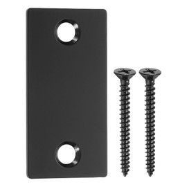sourcing map Door Edge Hole Filler Plate, 2.24" x 1.1" Door Hole Cover Plate Stainless Steel Deadbolt Cover Plate with 40mm Screws for Fixing Wooden Furniture Corner, Black