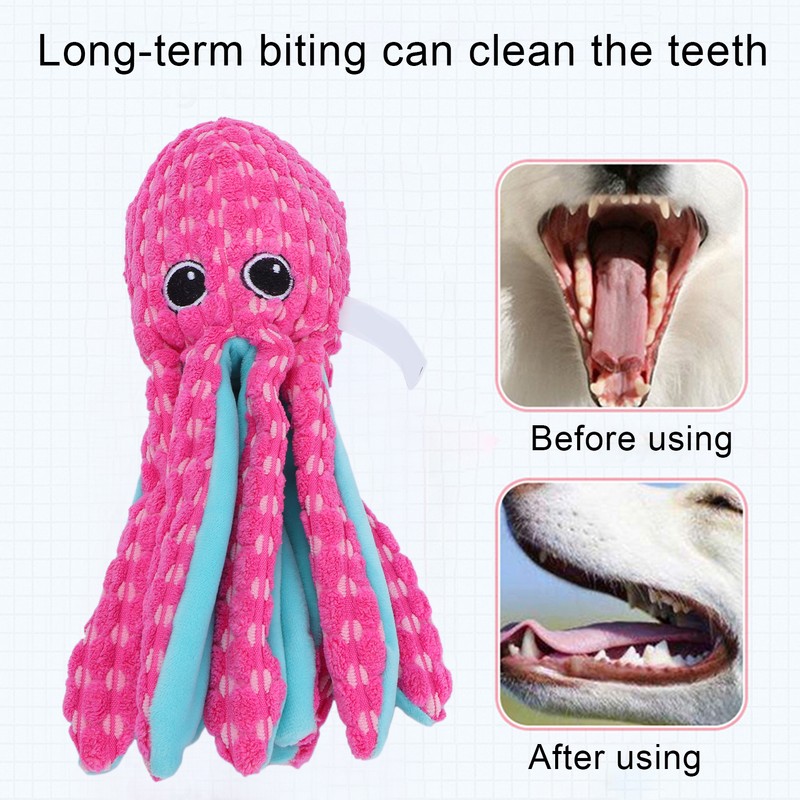 Pet Corduroy Octopus Vocal Toy Puppy Biting Training Toy for