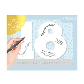 Splosh 18 Signature Numbers with a Stand to Hold The Number and Pen. Use The Pen to Write Heartfelt or Funny Messages and Memories. 18th Birthday Decorations and 18th Birthday Gifts for Girls.