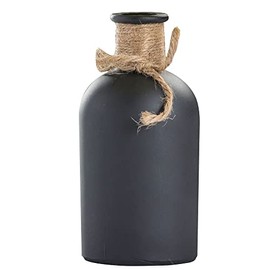 TableCraft CBV2552 Chalkboard Vase, 2-1/2" Dia. x 5-1/4", Hand wash only, Twine décor, Glass, Black