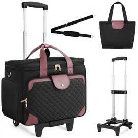 Arcoyard 17.3 Inch Rolling Teacher Bag with File Tote & Detachable Trolley