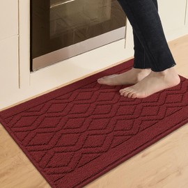 COSY HOMEER-Kitchen-Rugs-and-Mats 20"x30" Non Slip Kitchen Mats for Floor Absorbent Kitchen Rug Washable Kitchen Standing Floor Mat for Sink Mat,Throw Rug,Entry,Laundry,Red