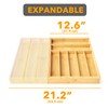 SpaceAid Bamboo Silverware Drawer Organizer with Labels, Kitchen Utensil Expandable