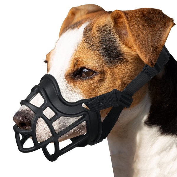 BARKLESS Dog Muzzle, Basket Muzzle Anti Biting Chewing, Sturdy Lightweight