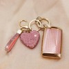 Simocky Key Fob Cover with Diamond Heart Keychain for Mazda