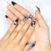 Black character handmade nail tips - Stiletto M / 블랙