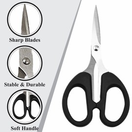 Scissor Heavy Duty Multipurpose Precision Stainless Steel Blade Comfortable Grip with ABS Handle Kitchen Scissors for Fabric Hair Paper Cutting Household Necessity Office School Stationery(Pack of 1)