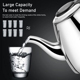 Nikou Stainless Steel Teapot, Stovetop Teapot 1.2L Tea Kettle for Stove Top, Tea Kettle Pot Coffee Pot Heat Resistant Handle Pot for Fruit Herbal and Infusion Tea