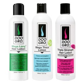 DOO GRO Mega Long & Mega Thick Triple Strength Hair Lotion Set – 12 fl oz Each – Hair Growth, Strengthening & Nourishing Treatment for Thicker, Healthier Hair