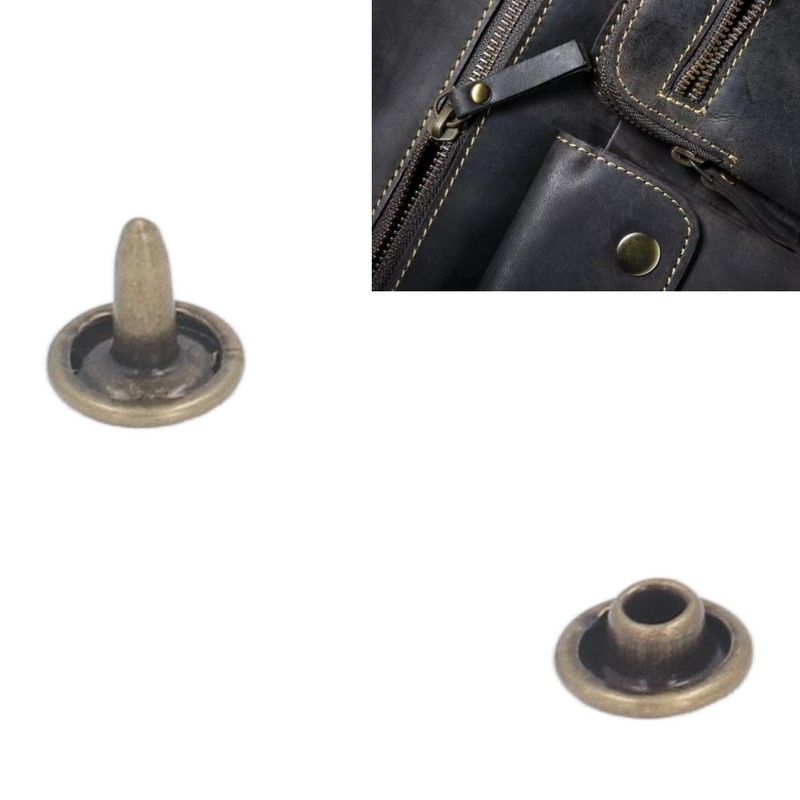 500set Metal Studs Rivets 8mm DIY Iron Double Flat Burr