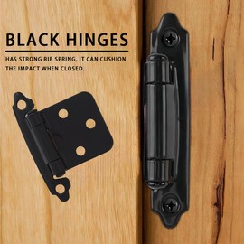 4 Pcs Self Closing Hinges Black Hinges Flush Cabinet Hinge with Screws Mini Hinges for Kitchen Bedroom Living Room Cabinet Door Window