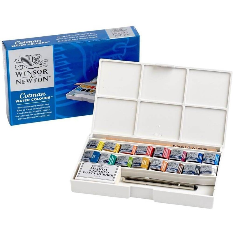 Winsor & Newton 0390060 Cotman Watercolour Paint Bag Set 16