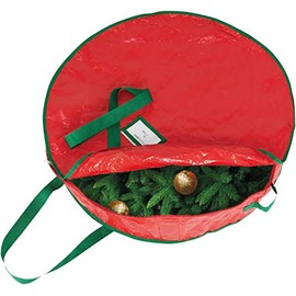 Netagon Christmas Tree Wrapping Papers Wreath Decorations Bauble Box Storage Bags Xmas Organiser Holder (Wreath Storage Bag)