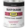 Rust-Oleum 7777502 Protective Enamel Paint Stops Rust, 32oz, Black Satin