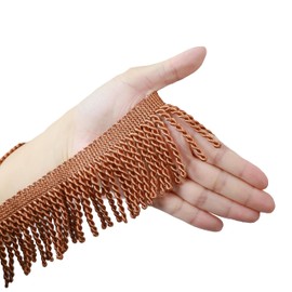 BEL AVENIR - Cortina con flecos de lingotes de 5 yardas x 2.5 pulgadas, adornos de tela de costura para decoración de cortinas y cortinas (naranja, 5 yardas)