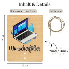 ZUKLA® Verpackung für Geldgeschenk Laptop 13 x 10 cm - Spardose Computer Zubehör Geschenk - Computer Geschenke - PC Geschenke - Laptop Fan - Handmade