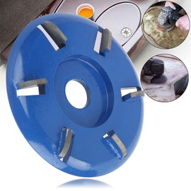 Natudeco Wood Grinding Wheel Carving Disc Steel 6 Teeth Milling Cutter Woodworking Tool Angle Grinder Accessories for Polishing Carving Cutting(Arc Blade)