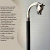 Wooden Walking Cane with Wolf Head Handle, Black Wood and