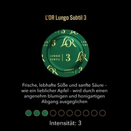 L'OR Suprême Lungo Subtil 3, Mild Intensity 3/10, Nespresso* Pro Compatible Coffee Capsules, 50 Capsules