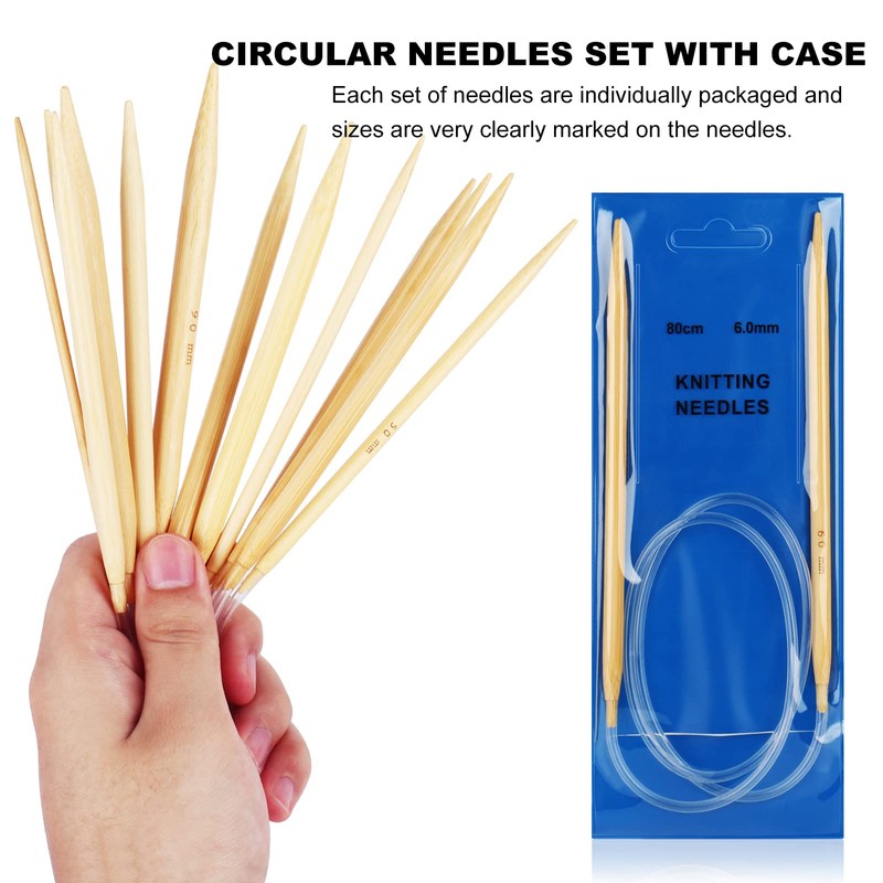 Coopay Circular Knitting Needles Set, Long 80cm 32 inch Lightweight