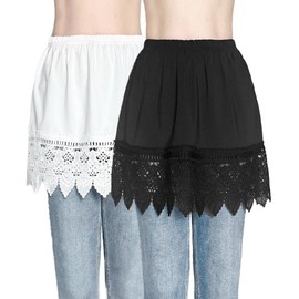 Vanrose Jan Lace Clothing Accessories Extra Length for Shirts Black+White, S/M