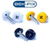 BEK-FIX® Number Plate Oversized Screws Plastic Top 2x White 2x