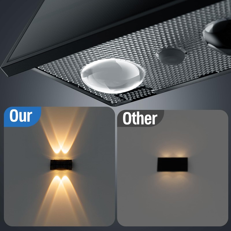 NIORSUN Solar Fence Lights,12 Pack Deck Light,Led Outdoor Lights 3000K/4500K/6000K+