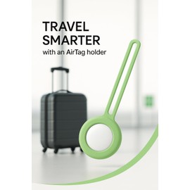 Silicone Tracker Holder with Strap – Ideal for Pet Collars, Bags, and Luggage (Green)– Compatible with AirTag