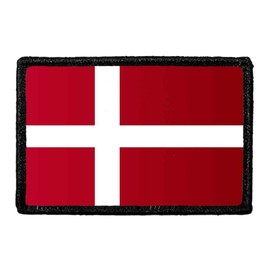 Denmark Flag - Color | Hook and Loop Attach for Hats, Jeans, Vest, Coat | 2x3 in | by Pull Patch