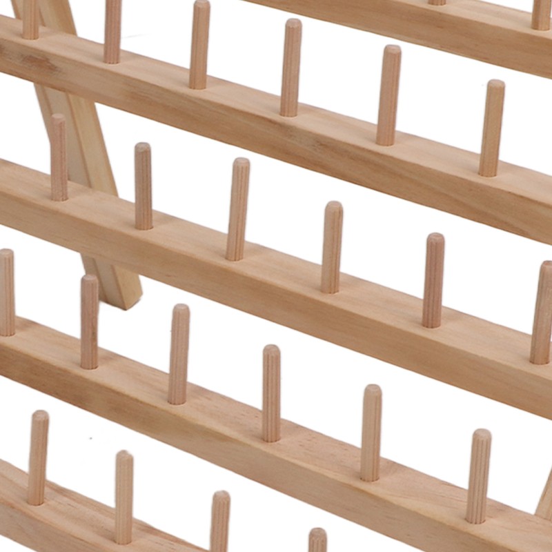60 Spools Wooden Thread Rack DIY Easy Storage Safe Eco