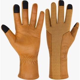 ONETAC Touch Screen Nomex Pilot Flight Flyers Operator Aviation Duty Work Gloves, Goat Leather Tight FIT Palm (Coyote/Brown, XLarge)
