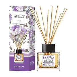 AREON Aromatizante para Hogar y Baño, Difusor de Aromas para Casa con Varillas - Ambientador Elegante y Fresco para Cuartos y Salas, Ideal para Crear un Ambiente Acogedor y Relajante (Aroma Violet)