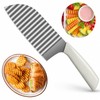 JAYVAR Stainless Steel Crinkle Cutter,Large French Fry Cutter for Potatoes