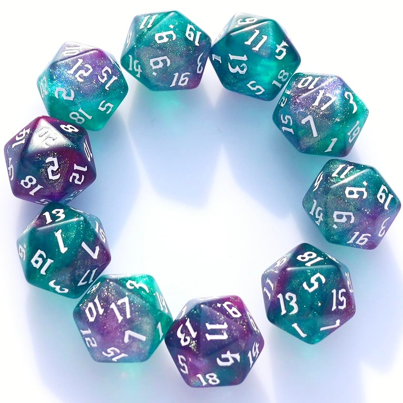 10PCs D20 Polyhedral Dice Set 22mm for DND RPG MTG