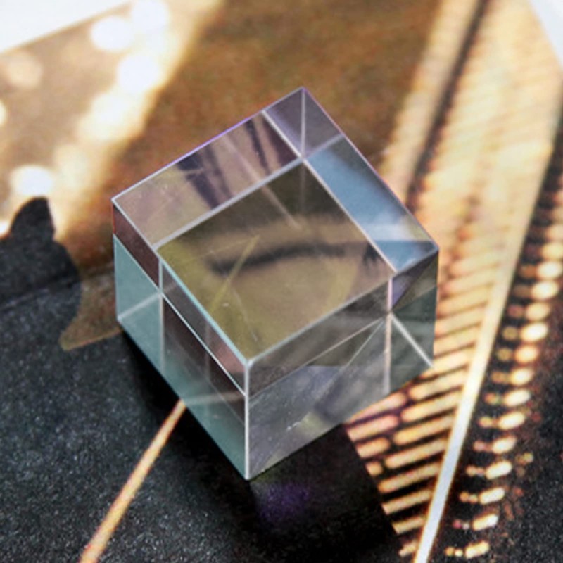 Multicoloured Cube Prism Glasses, Transparent Cube Optical Glass Cube Prism,