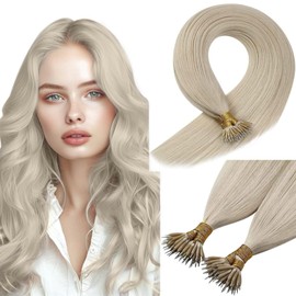 Sunny Nano Bead Hair Extensions Human Hair Platinum Blonde Nano Ring Hair Extensions 22 Inch Nano Extensions Human Hair Platinum Blonde Nano Loop Hair Extensions Real Human Hair 50s 50g