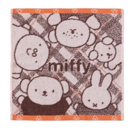 Nishikawa DB3654 Friends Check Dick Bruna XT33708659 Miffy Wash Towel, 13.4 x 13.8 inches (34 x 35 cm), Washable, 100% Cotton, Hand Towel, Made in Japan
