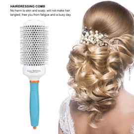 Round Hair Brush, Aluminum Moroccan Oil Round Brush, Roller Hairbrush, Round Brush for Blow Drying, Curling, Straightening(10.6x2.3in)