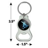 Snowboarder on Black Keychain with Bottle Cap Opener