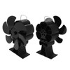 Black 6 Blade Heat Powered Stove Fan Thermodynamically Driven Fireplace