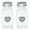 Love Heart Salt and Pepper Glass Shakers Screw Top Cutlery