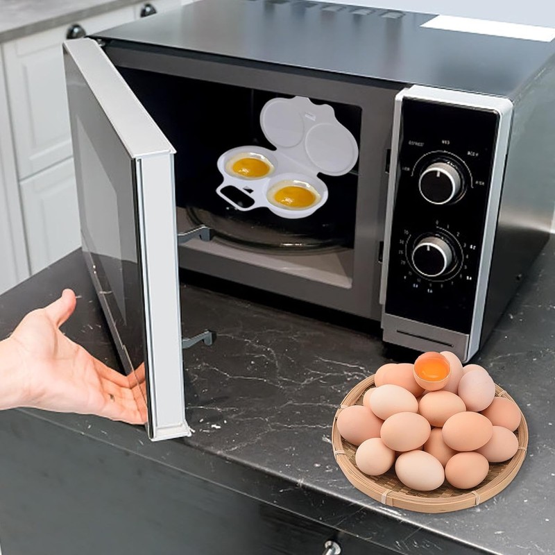 White Egg Poacher, Microwave Egg Boiler Poacher, Microwave Egg Poacher,