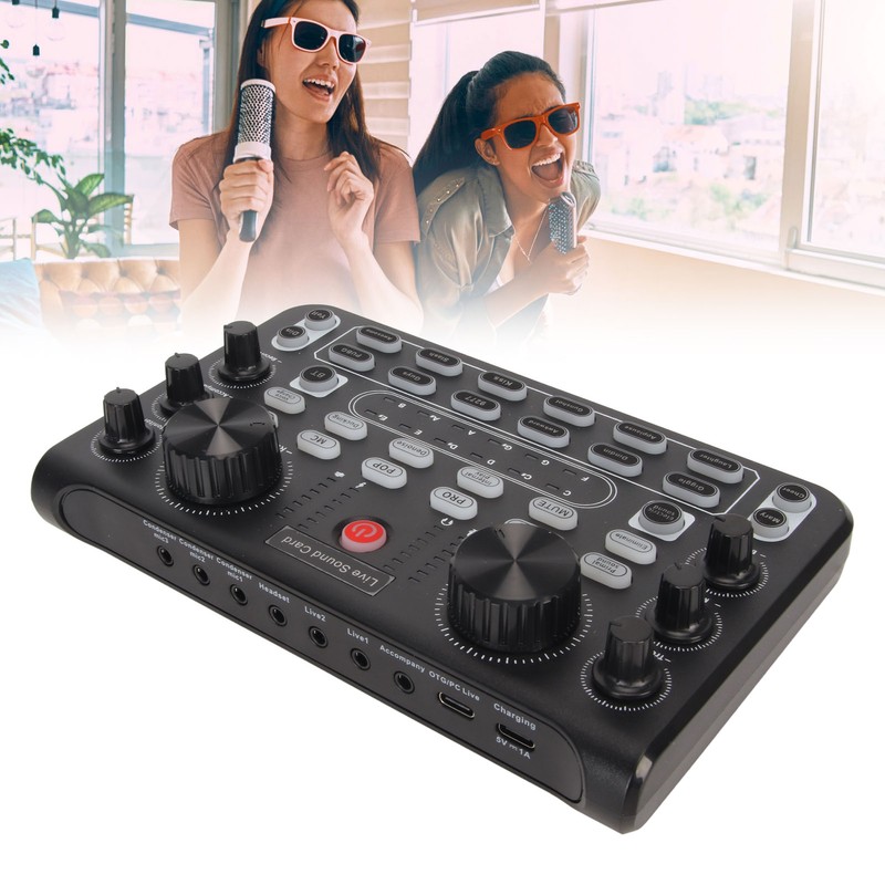 Live Sound Card with Multi Sound Effects Bluetooth Noise Reduction